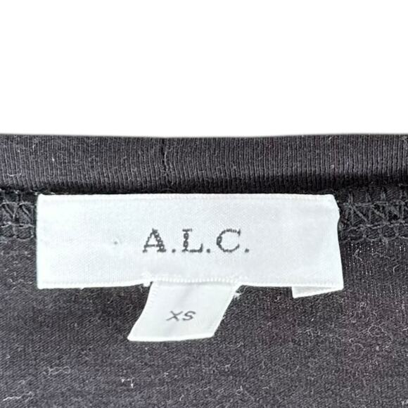 ALC Candice Black 3/4 Sleeve Puff Shoulder Mini Bodycon Dress Women's Size XS - Picture 6 of 7